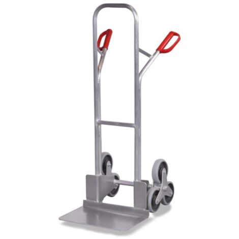 VARIOfit Aluminium Treppenkarre 200kg Tragkraft mit 2 dreiarmigen Radsternen Maße 620x675x1310mm