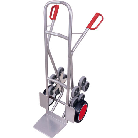 VARIOfit Aluminium Treppenkarre mit 2 fünfarmigen Radsternen und Vollgummibereifung Schaufel 300 x 285 mm