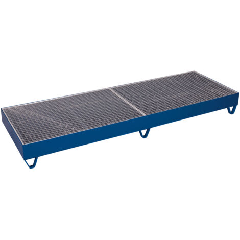 VARIOfit Auffangwanne 1000kg Traglast für vier 200 Liter Fässer mit Gitterrost 2380x790mm Ladefläche