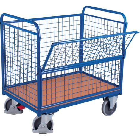 VARIOfit Drahtkastenwagen mit halb abklappbarer Längswand 1000x650mm