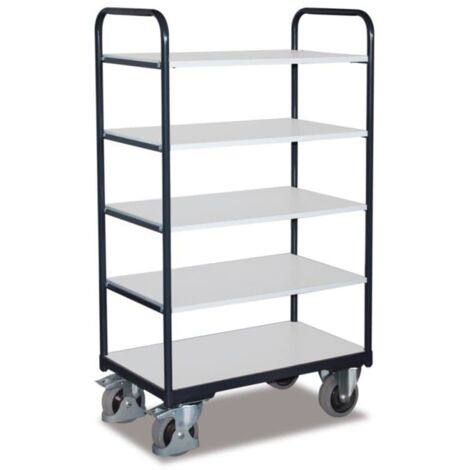 VARIOfit ESD Etagenwagen, hoch mit 5 Ladeflächen 850x500mm