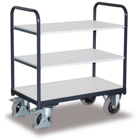 VARIOfit ESD Etagenwagen, niedrig mit 3 Ladeflächen 1200x800mm