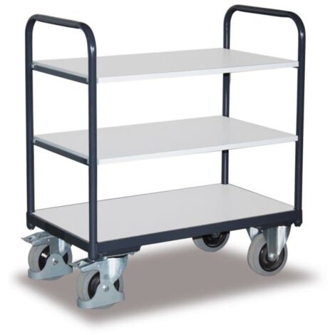 VARIOfit ESD Etagenwagen, niedrig mit 3 Ladeflächen 850x500mm