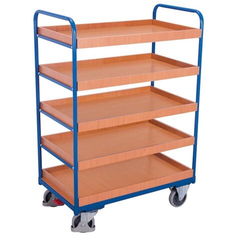 VARIOfit Etagenwagen, hoch mit 5 Ladeflächen, umrandet 1165x755mm