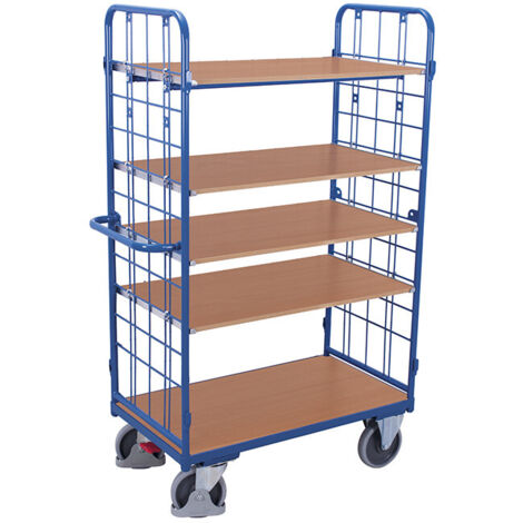 VARIOfit Etagenwagen, hoch, Stirnwände vergittert mit 5 Etagen 1000x700mm