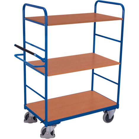 VARIOfit Etagenwagen, hoch Totmannbremse und 3 Ladeflächen 1000x600mm