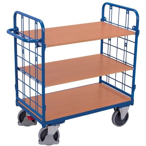 VARIOfit Etagenwagen, niedrig, Stirnwände vergittert mit 3 Etagen 1000x700mm