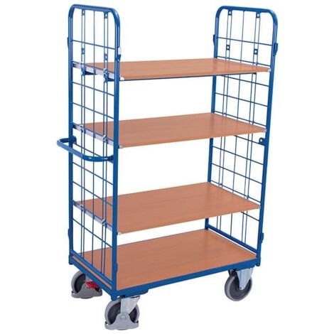 VARIOfit Etagenwagen, niedrig, Stirnwände vergittert mit 4 Etagen 1200x800mm