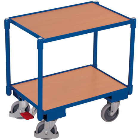VARIOfit Euro-System-Roller mit 10mm Rand, EasySTOP und 2 Ladeflächen 605x410mm