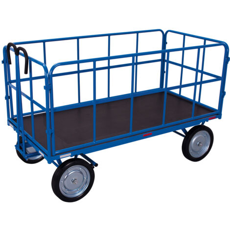 VARIOfit Handpritschenwagen mit 4 Rohrgitterwänden und Vollgummibereifung 1940x940mm