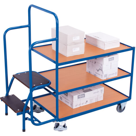 VARIOfit Kommissionierwagen mit 3 Ladeflächen, niedrig