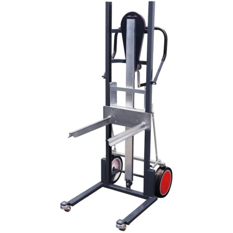 VARIOfit Materialheber mit Gabelzinken Tragkraft 250kg Vollgummibereifung Anthrazitgrau RAL 7016