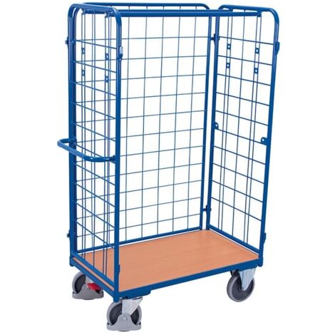 VARIOfit Paket-Dreiwandwagen, hoch, seitlich vergittert Ladefläche 1000x600mm