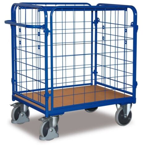 VARIOfit Paket-Vierwandwagen, niedrig, seitlich vergittert Ladefläche 1200x800mm