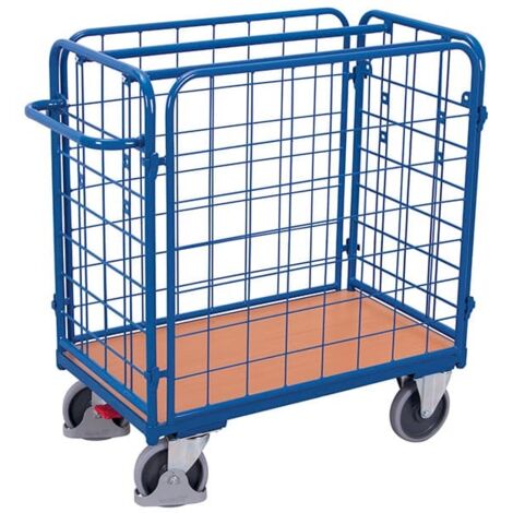 VARIOfit Paket-Vierwandwagen, niedrig, seitlich vergittert Ladefläche 850x500mm
