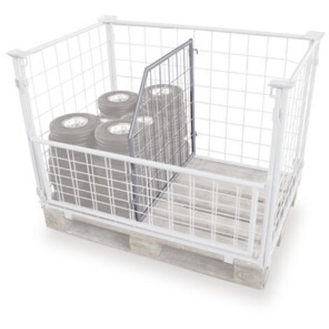 VARIOfit Palettenaufsatz Trenngitter verzinkt schräg Tiefe 750 mm Nutzhöhe 1.000/500 mm