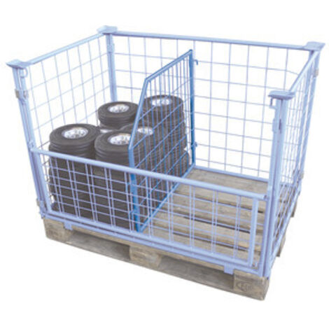 VARIOfit Palettenaufsatz Typ 64 Trenngitter aus Stahl schräg 750x1200mm Maße