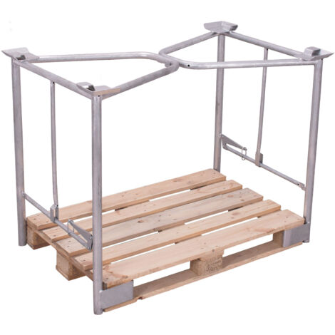 VARIOfit Palettenaufsatz Typ 65k mit Klemmvorrichtung aus verzinktem Stahl 1200x800mm Maße, 800mm Höhe