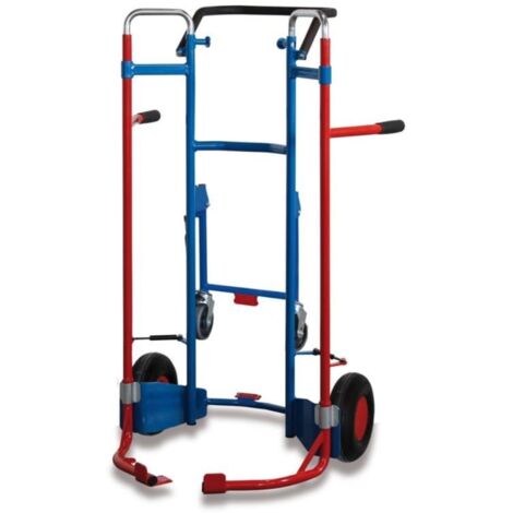 VARIOfit Stahl-Reifenkarre 200kg Tragkraft mit Teleskopauszug Luftbereifung Enzianblau RAL 5016