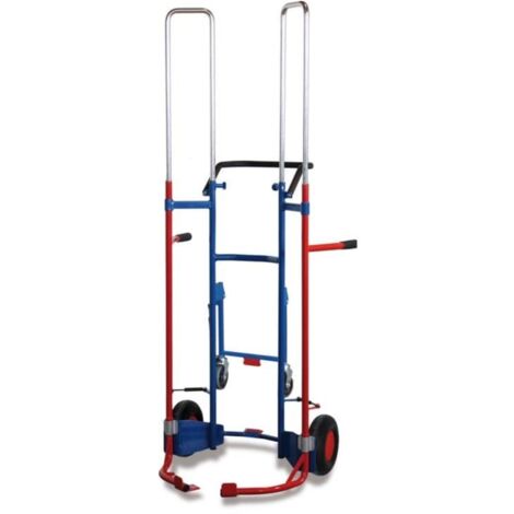 VARIOfit Stahl-Reifenkarre 200kg Tragkraft mit Teleskopauszug Vollgummibereifung Enzianblau RAL 5016