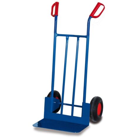 VARIOfit Stahlrohrkarre niedrig Luftbereifung Rücken mit Stahlrohrverstrebung Schaufel 480 x 300 mm
