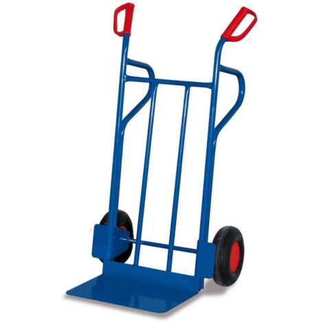 VARIOfit Stahlrohrkarren 250kg Tragkraft mit Standbügeln, große Schaufel Luftbereifung