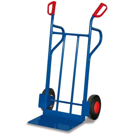 VARIOfit Stahlrohrkarren 250kg Tragkraft mit Standbügeln, große Schaufel Vollgummibereifung