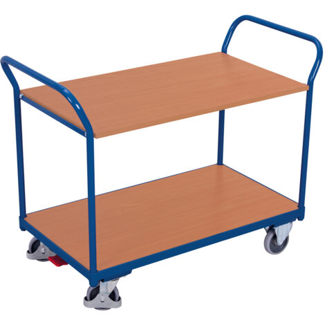 VARIOfit Tischwagen mit 2 Ladeflächen 850 x 500 mm 2 Schiebegriffe