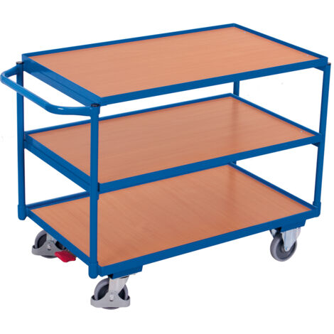 VARIOfit Tischwagen mit 3 Ladeflächen 985 x 595 mm Schiebegriff waagerecht