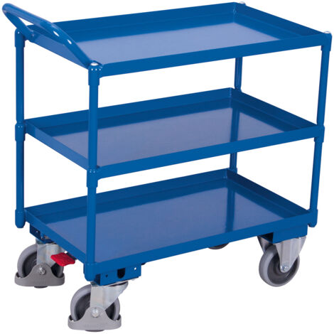 VARIOfit Tischwagen mit 3 Ladeflächen 995 x 695 mm Schiebegriff nach oben gerichtet