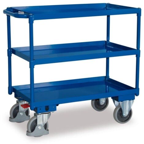 VARIOfit Tischwagen mit Wanne, Schiebegriff und 3 Ladeflächen 995x695mm