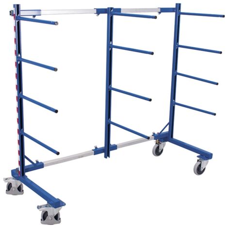 VARIOfit Tragarmwagen einseitig 840-2200mm breit Enzianblau RAL 5016