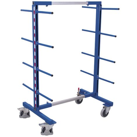 VARIOfit Tragarmwagen zweiseitig 540-1700mm breit Enzianblau RAL 5016