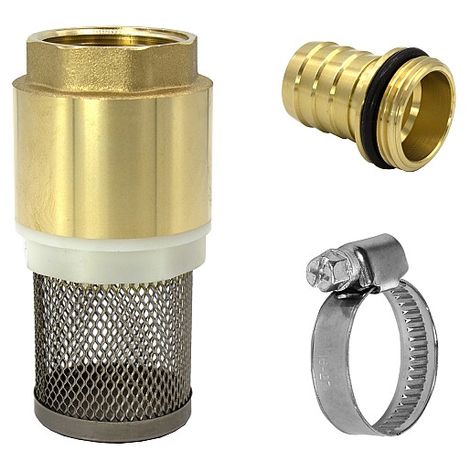 VARIOSAN Saugfilter Set, Messing, Fußventil mit Rückschlagventil, Saugkorb, Tülle und Schlauchschelle
