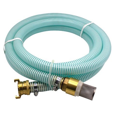 Saugschlauch-Garnitur 11749, 1", 7 m, Spiralschlauch, Fußventil, Saugkupplung