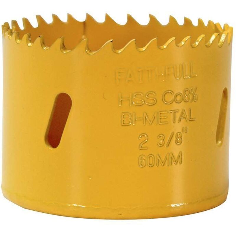 Faithfull Bi-Metal Cobalt Holesaw 60mm for Precise Drilling in Hard Materials