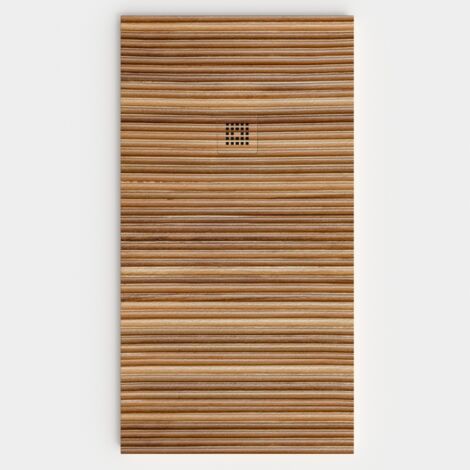 VAROBATH - Receveur de douche 3D 100x100 - Modèle BERSAYE effet bois