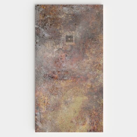 VAROBATH - Receveur de douche 3D 100x100 - Modèle GRIGIUS effet marbre