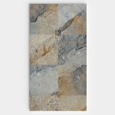 VAROBATH - Receveur de douche 3D 100x100 - Modèle MIZZI effet marbre