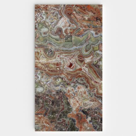 VAROBATH - Receveur de douche 3D 100x100 - Modèle THASOS effet marbre