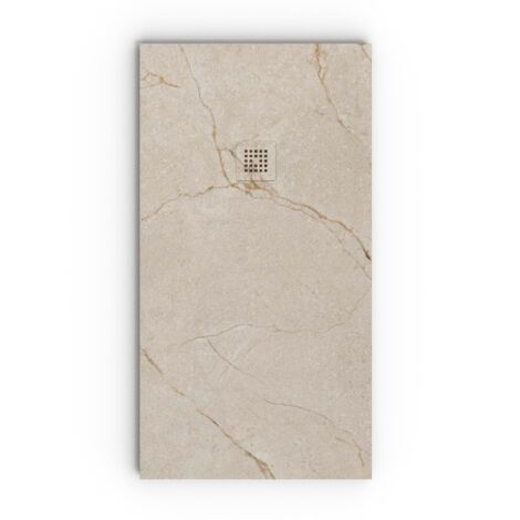 VAROBATH - Receveur de douche 3D 80x120 - Modèle SOLKRETO effet ciment