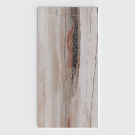 VAROBATH - Receveur de douche 3D Plaster 80x100 - Modèle RAMIUN effet bois