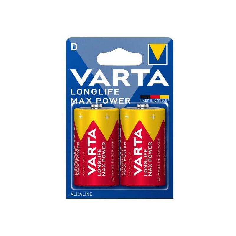 

Blister 2 pilas alcalina LR20 Longlife Max Power - Varta