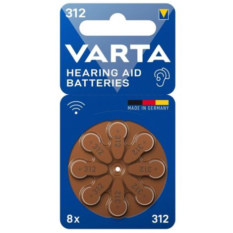 Varta - 8 pilas para aparato auditivo pr41 312 zinc aire 1 .45v - 24607101418 - 4043752393712