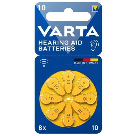 Varta - 8 pilas para aparato auditivo pr70 10 zinc aire 1 .45v - 24610101418 - 4043752393729