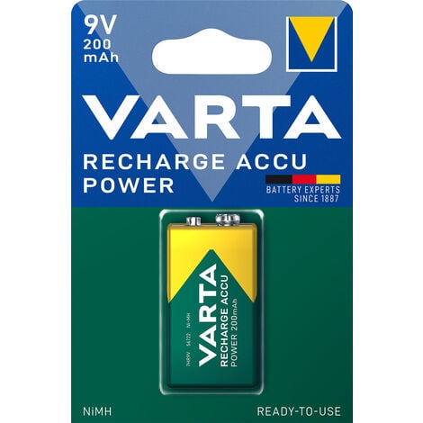 VARTA Akku Recharge Accu Power 9V Block NiMH 200mAh (1er Blister)