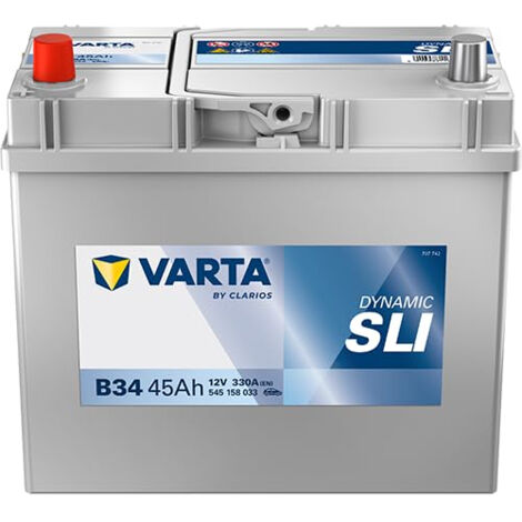 VARTA AUTOMOTIVE DYNAMIC SLI (B34) 12 V 45 AH 330 A - BATTERIE HUMIDE POUR VOITURE AVEC ÉQUIPEMENT STANDARD ET SANS SYSTÈME DE D