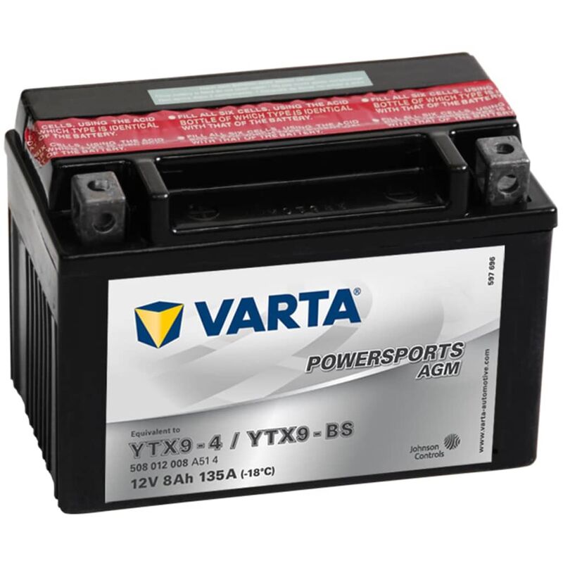 

Batería de motocicleta Powersports AGM YTX9-4 / YTX9-BS - Azul - Varta