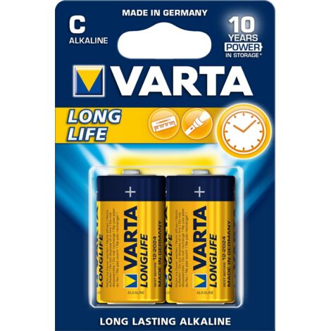 Varta batt longlife alcalina 1/2 torcia blister 2 pezzi