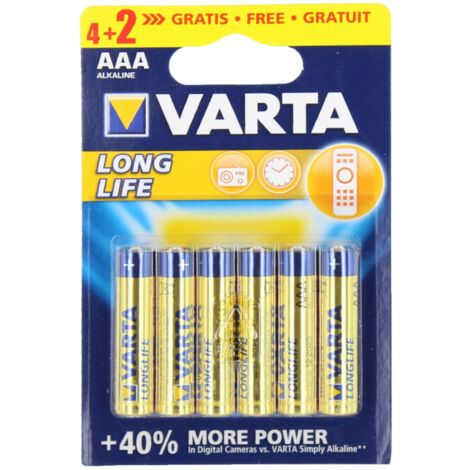 Varta batt longlife alcalina ministilo blister 6 pezzi